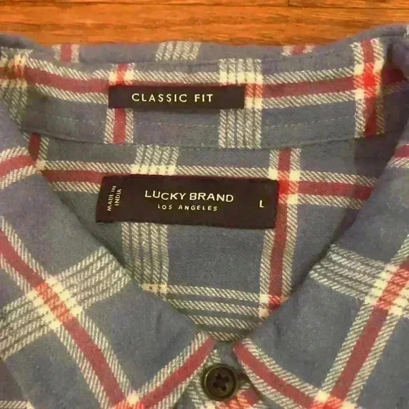 Lucky Brand HUMBOLDT PLAID WORKWEAR Button Down Long Sleeve Shirt Size Large NWT - Picture 4 of 8